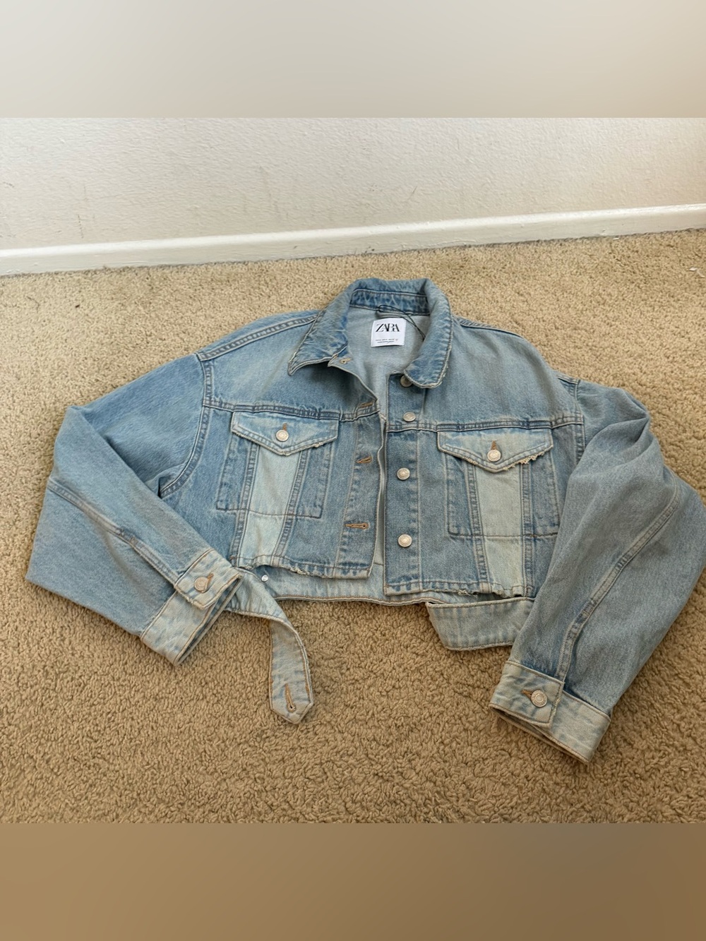 ZARA Faded Light Blue Denim Jacket